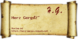 Herz Gergő névjegykártya