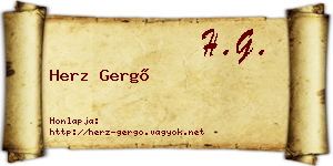 Herz Gergő névjegykártya